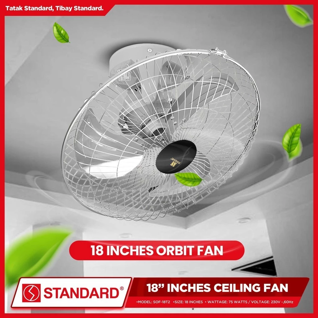 STANDARD ORBIT Ceiling Fan 18" (Metal Blade 4 Speed Switch) - SOF-18T2