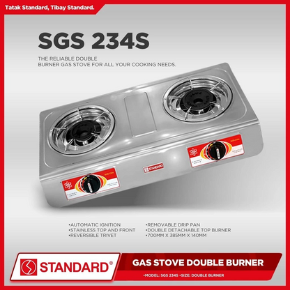 STANDARD Gas Stove Double Burner LPG - BURNER ONLY - SGS 234S