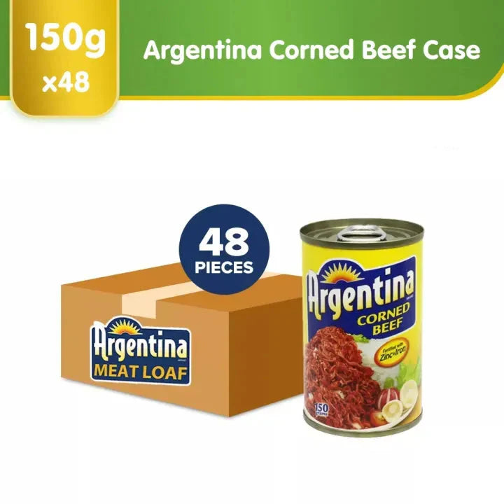 Argentina Corned Beef 150g [ CASE of 48 PCS ] 100% Pure Beef, High Protein, Halal Certified