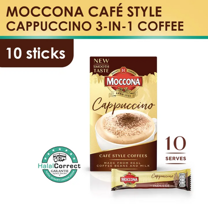1 CASE MOCCONA Café Style Cappuccino 3-in-1 Coffee (5 BOXES of 16g x 10sachets)