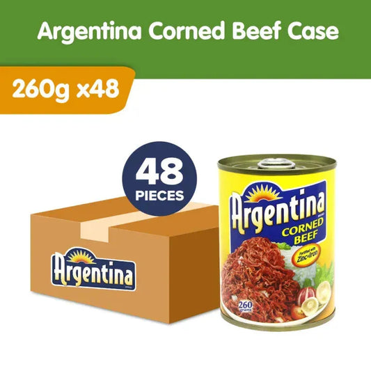 Argentina Corned Beef 260g [ CASE of 48 PCS ] 100% Pure Beef, High Protein, Halal Certified