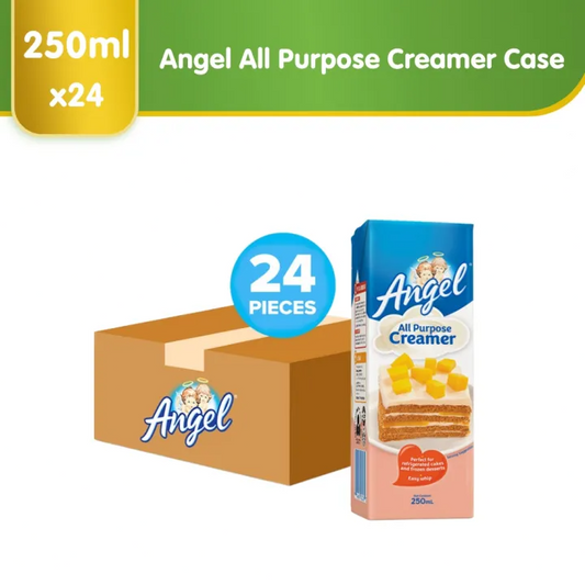 Angel ALL PURPOSE CREAMER 250ml [Case of 24pcs] [ Perfect for Cakes & Frozen Desserts, Easy Whip ]