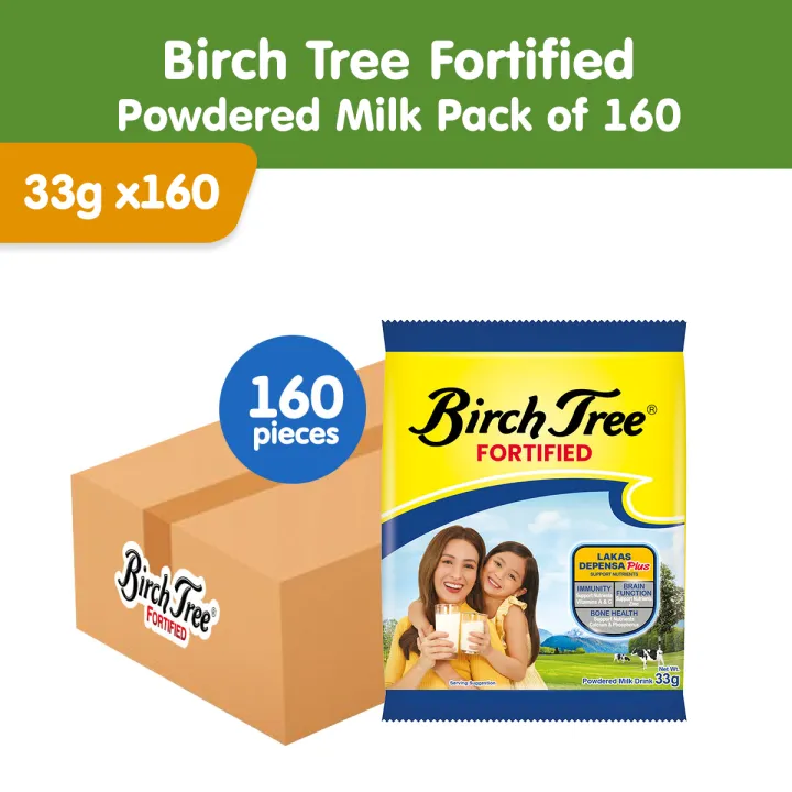 1 CASE - Birch Tree [ FORTIFIED POWDERED MILK ] 33g x 160 Packs