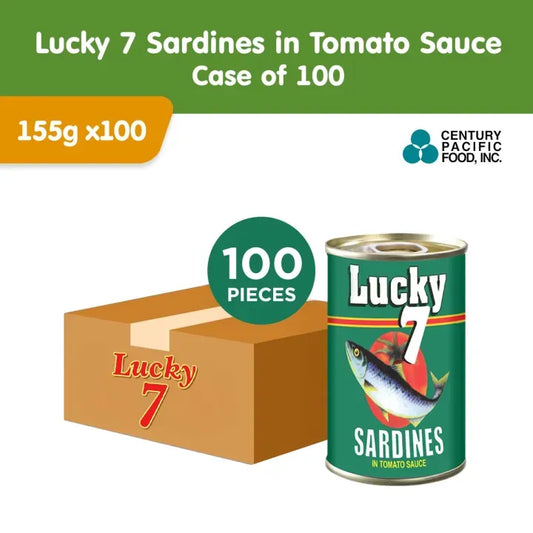 Lucky 7 Sardines in Tomato Sauce 155G [ CASE of 100PCS ]