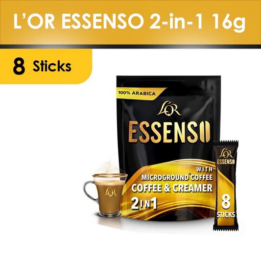 1 CASE L'OR ESSENSO Instant 2in1 Coffee with Coffee & Creamer with Microground (24 PACKS of 16g x 8Sticks