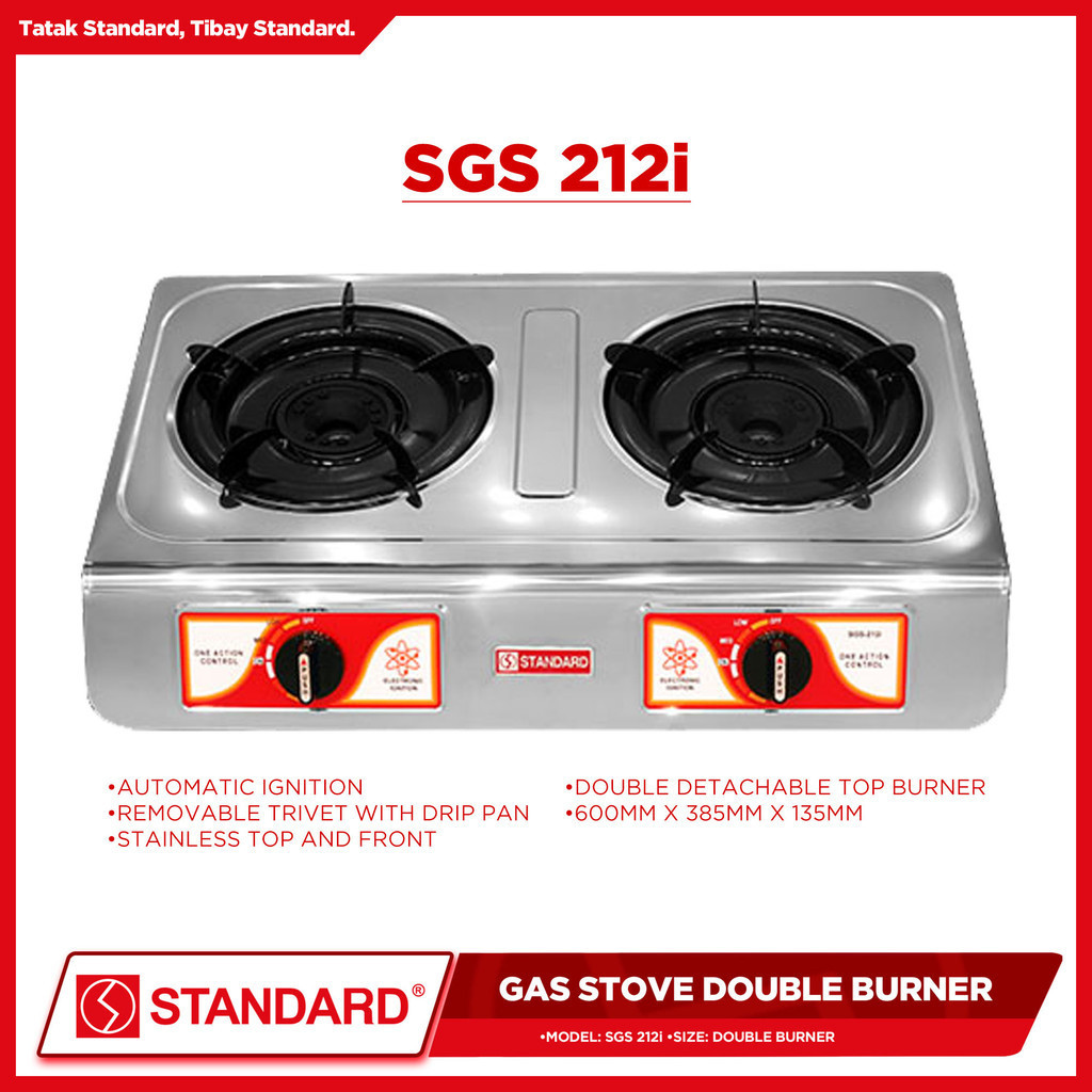 STANDARD Gas Stove Double Burner LPG  - BURNER ONLY - SGS 212i