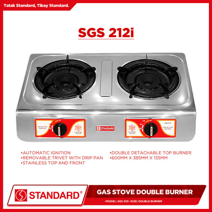 STANDARD Gas Stove Double Burner LPG  - BURNER ONLY - SGS 212i