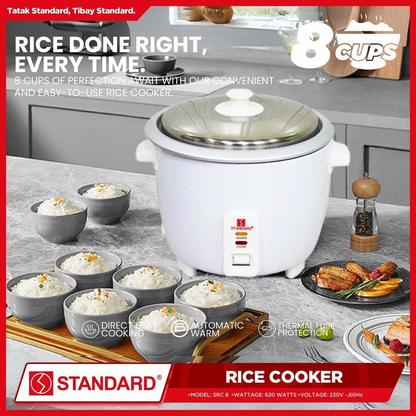 STANDARD Rice Cooker( 1.5L) - PLAIN WHITE - SRC 8
