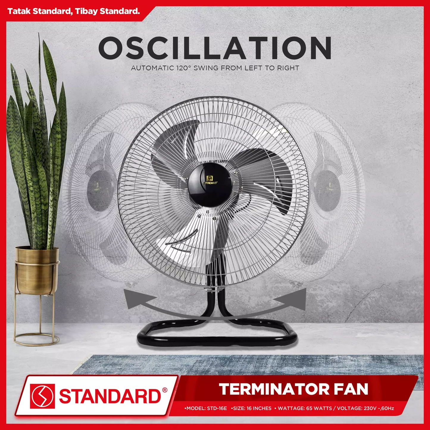 STANDARD Terminator Fan 16" (Metal Blade) - STD-16E