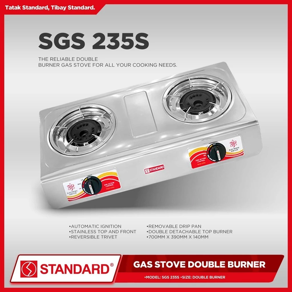 STANDARD Gas Stove Double Burner LPG - BURNER ONLY- SGS 235S