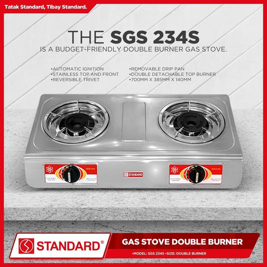 STANDARD Gas Stove Double Burner LPG - BURNER ONLY - SGS 234S