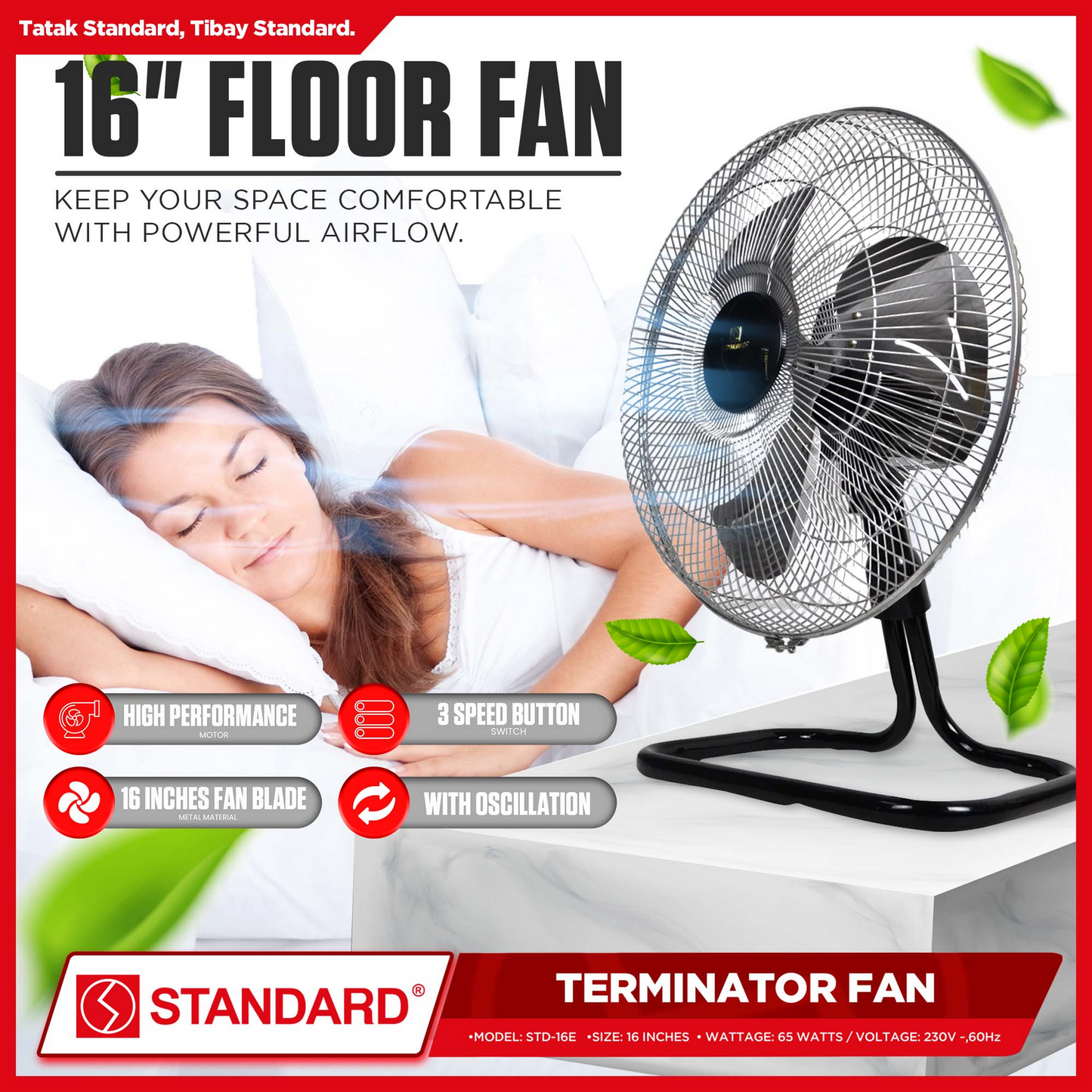 STANDARD Terminator Fan 16" (Metal Blade) - STD-16E