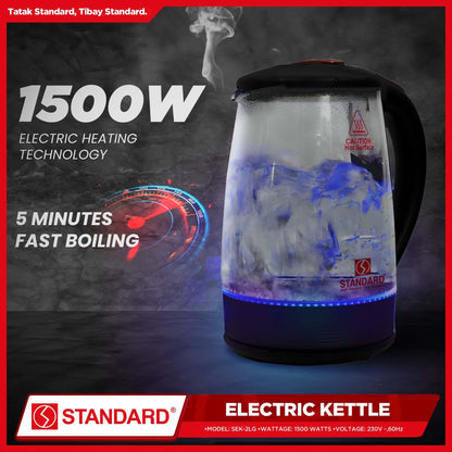STANDARD Electric Kettle (2L) GLASS - SEK-2LG