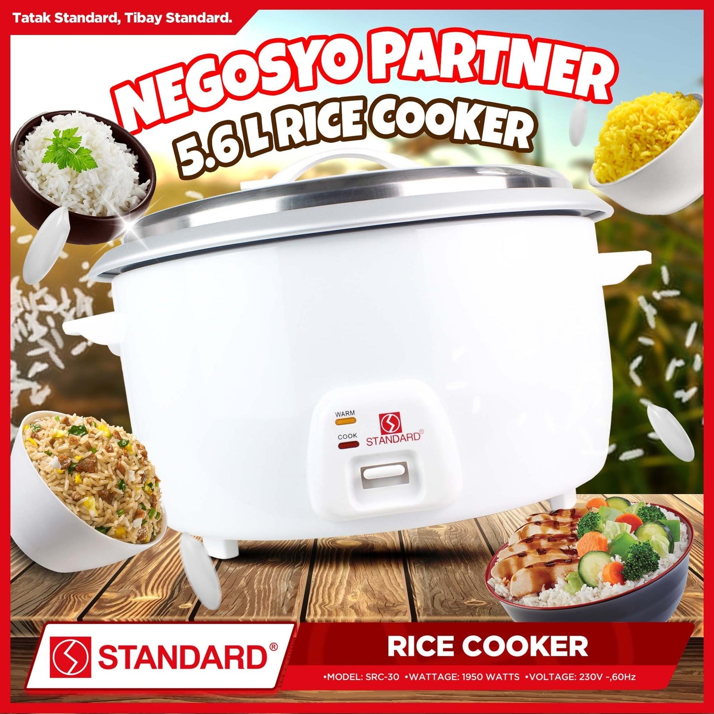 STANDARD Large Capacity Commercial Rice Cooker (5.6L/30Cups) -SRC-30
