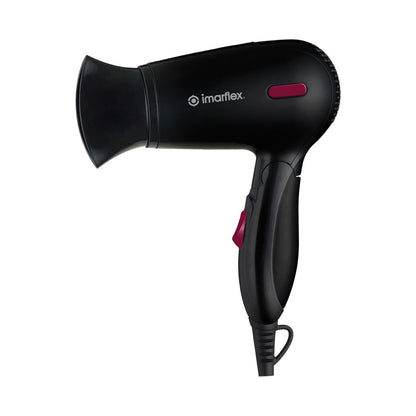 IMARFLEX Portable Hair Dryer HD-1300 - FOLDABLE HANDLE (BLACK)