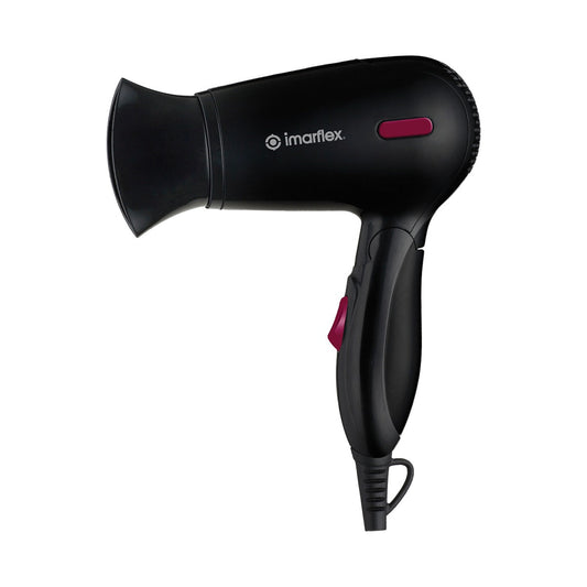 IMARFLEX Portable Hair Dryer HD-1300 - FOLDABLE HANDLE (BLACK)