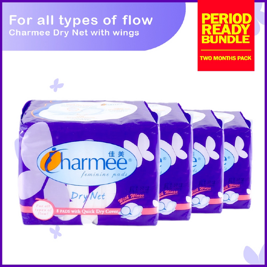 1 CASE -Charmee Sanitary Napkin Dry Net Heavy Flow With Wings [8's x 36 packs]