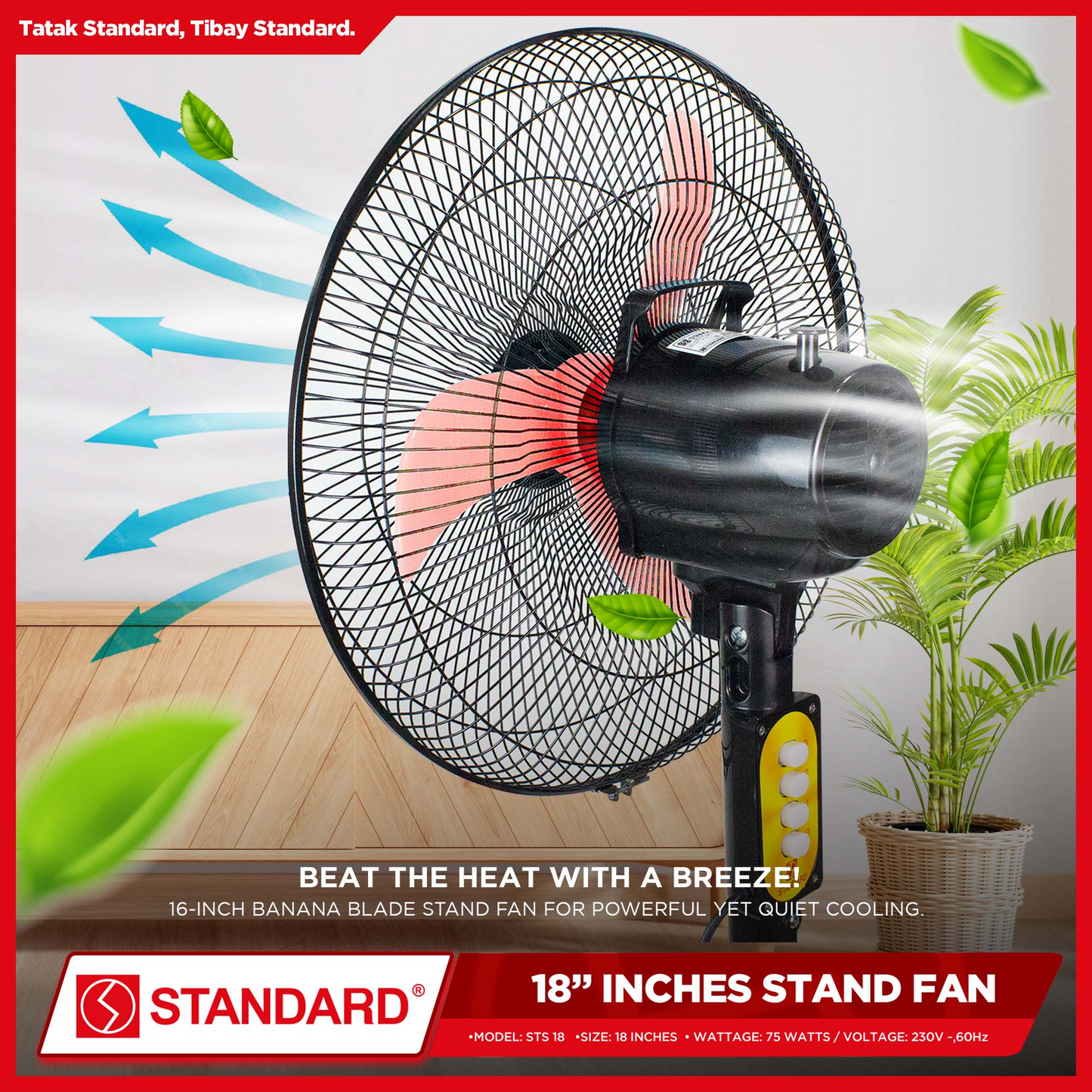 STANDARD Stand Fan 18" (Plastic Blade) STS18 - GREEN