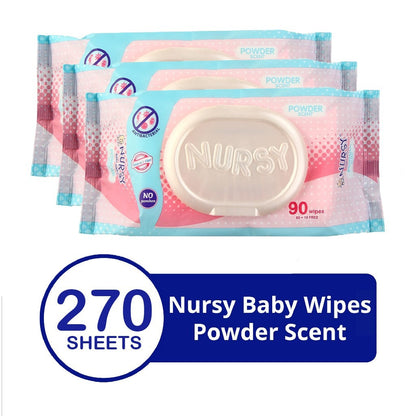 Nursy Baby Wipes in Powder Scent 90's [ BUNDLE OF 4 and 24 ]