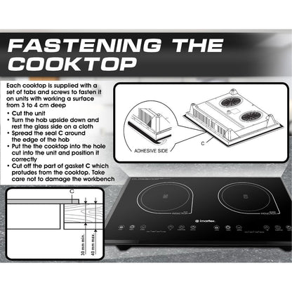 IMARFLEX Built-in Twin Induction Cooker IDX-3250B - L 1300W / R 1500W