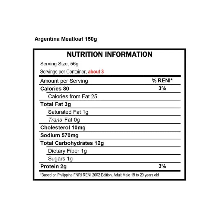 Argentina Meat Loaf 150g [ Case of 48 PCS ]