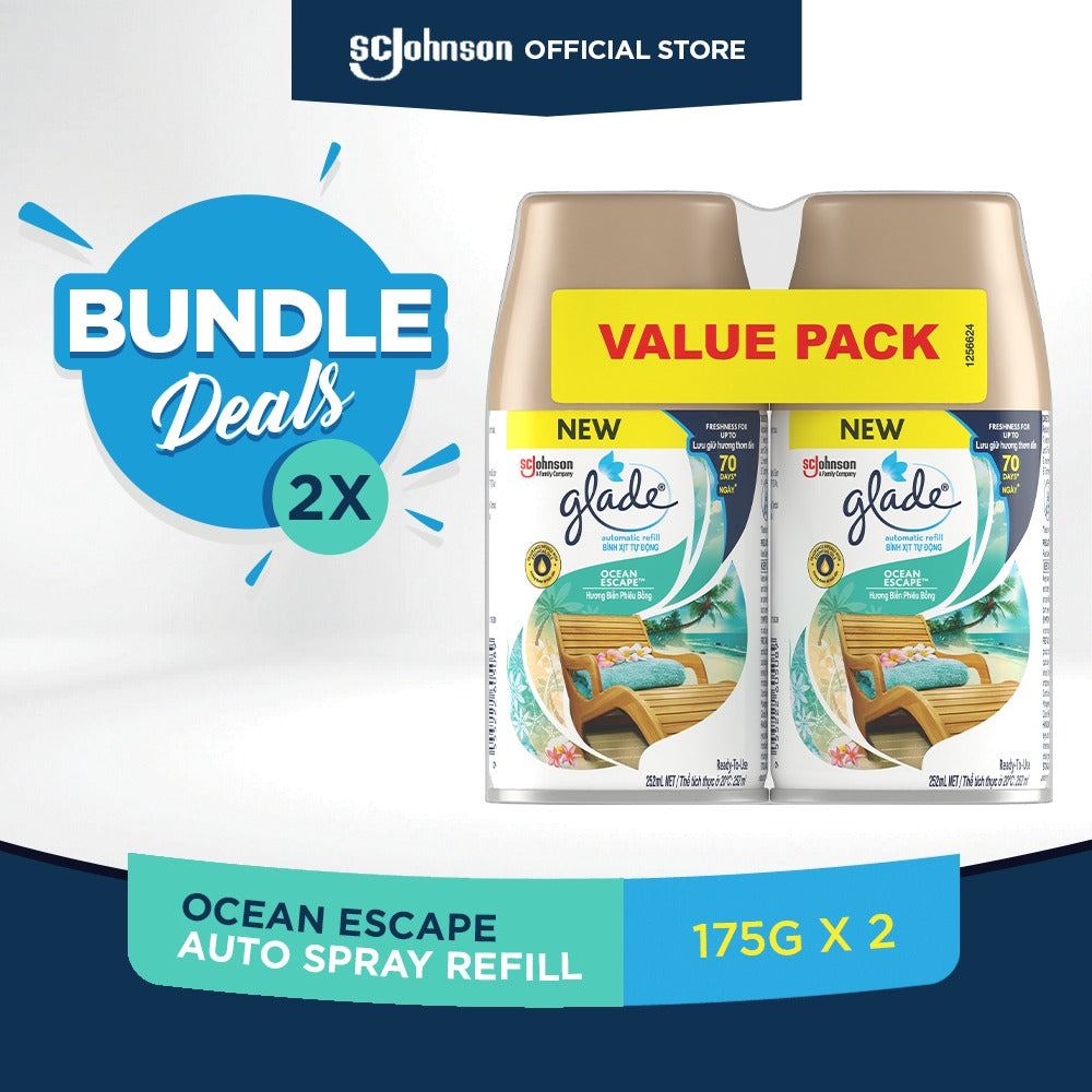 Glade Automatic Spray Refill 175g x 2 [ Ocean Escape Twin ]