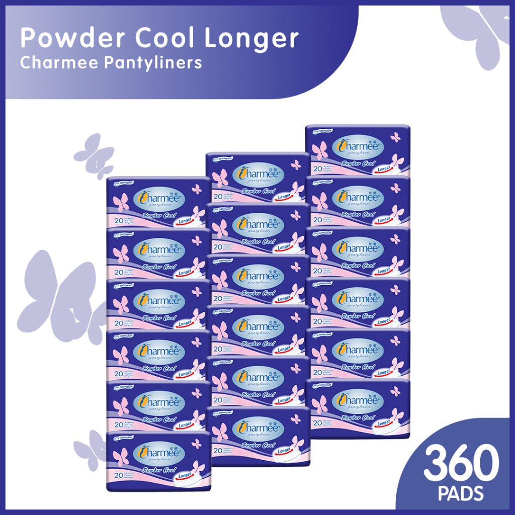1 CASE - Charmee Pantyliner Powder Cool Longer [20's x 36 Packs]