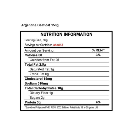 Argentina Beef Loaf 150g [ CASE of 48 PCS ] Halal Certified