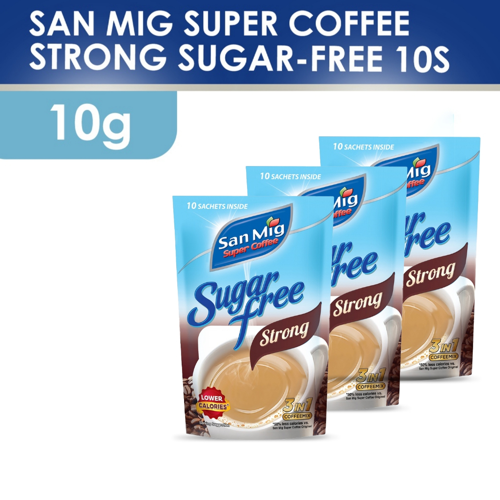 1 CASE SAN MIG Super Coffee Strong Sugar-Free (SUP) (30 PACKS of 10g x 10sachet)