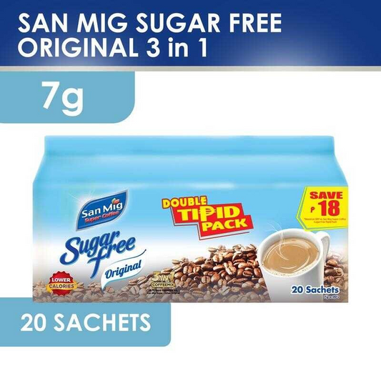 1 CASE SAN MIG Super Coffee Original Sugar Free (15 PACKS of 7g x 20sachet)
