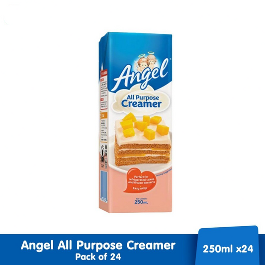 Angel ALL PURPOSE CREAMER 250ml [Case of 24pcs] [ Perfect for Cakes & Frozen Desserts, Easy Whip ]
