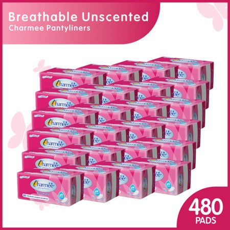 1 CASE - Charmee Pantyliner Breathable Unscented [20's x 24 Packs]
