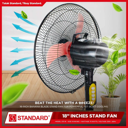 STANDARD Stand Fan 18" (Plastic Blade) SSM18B - RED
