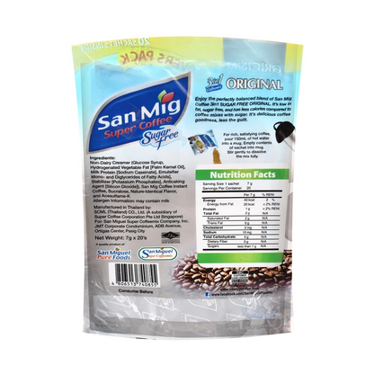 1 CASE SAN MIG Super Coffee Original Sugar Free (15 PACKS of 7g x 20sachet)