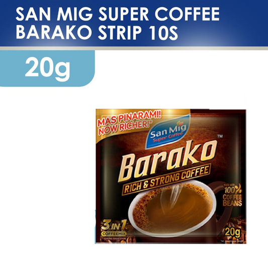 1 CASE SAN MIG Super Coffee Barako Strip (24 PACKS of 20g x 10sachet)