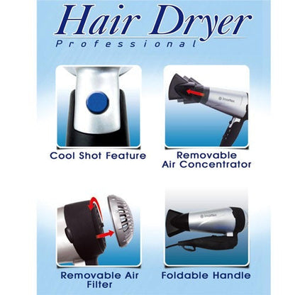 IMARFLEX Professional Hair Dryer HD-1600 - FOLDABLE HANDLE