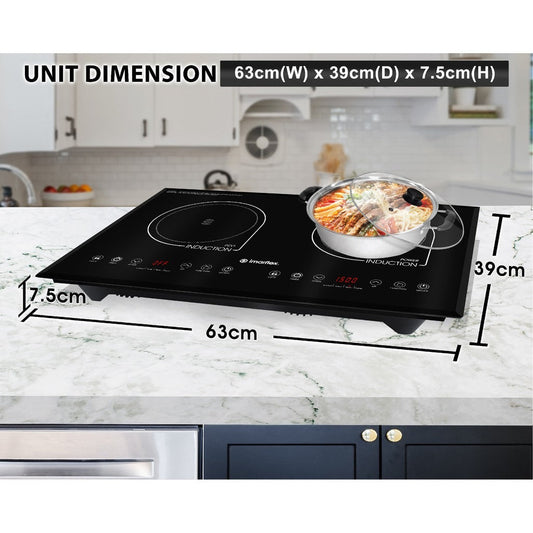 IMARFLEX Built-in Twin Induction Cooker IDX-3250B - L 1300W / R 1500W