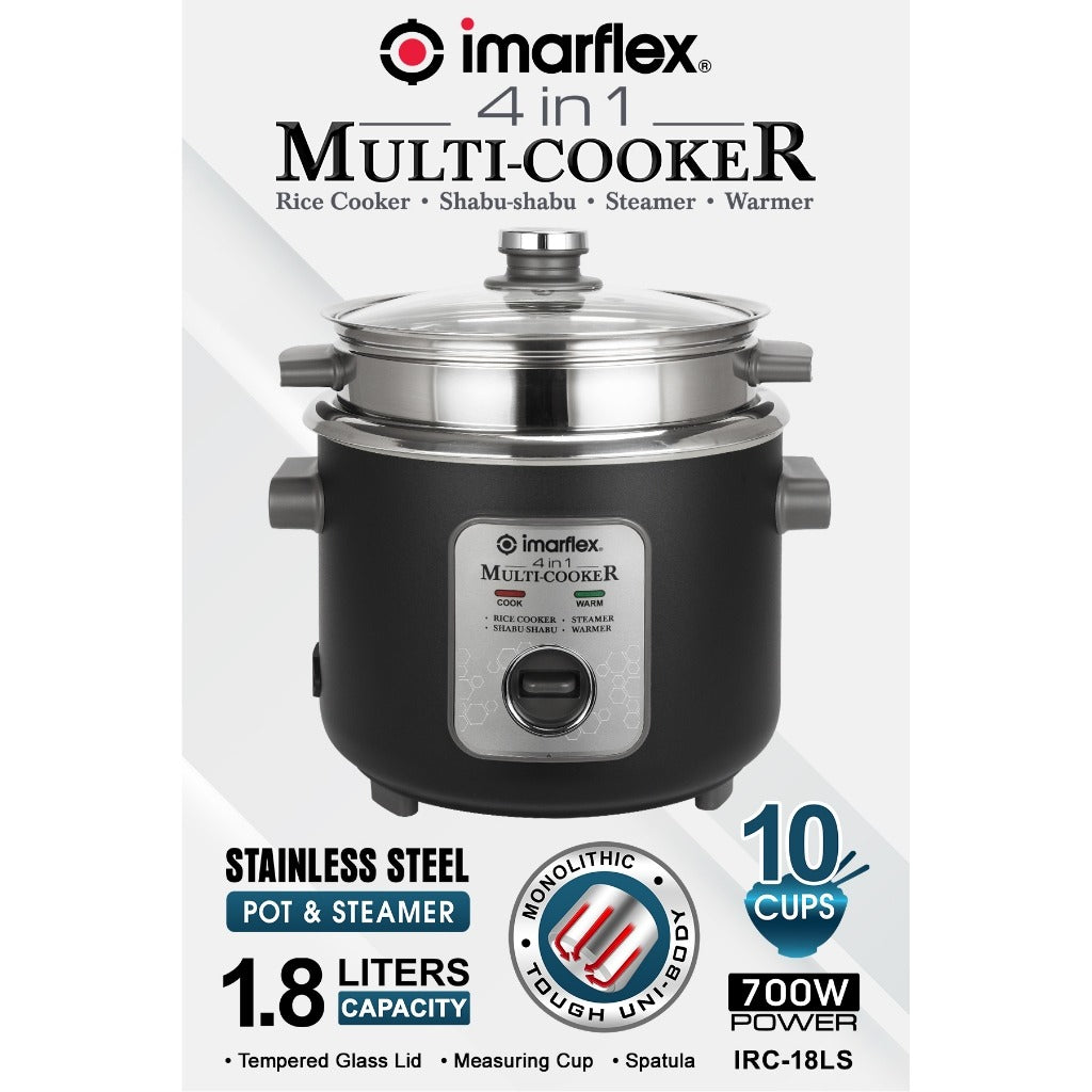 IMARFLEX 4in1 MULTI COOKER IRC-18LS - 10 CUPS CAPACITY
