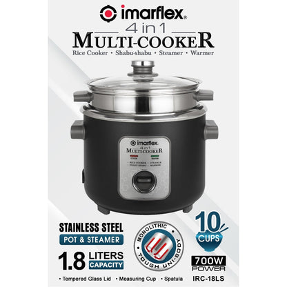 IMARFLEX 4in1 MULTI COOKER IRC-18LS - 10 CUPS CAPACITY