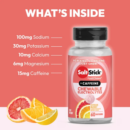 Saltstick Electrolyte Fastchews ( Citrus Burst ) - Bottles of 60 Chewable Tablets