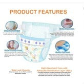 EQ Dry Disposable Baby Diapers [ MEGA PACK 84 PCS Refastenable Tape ] - MEDIUM