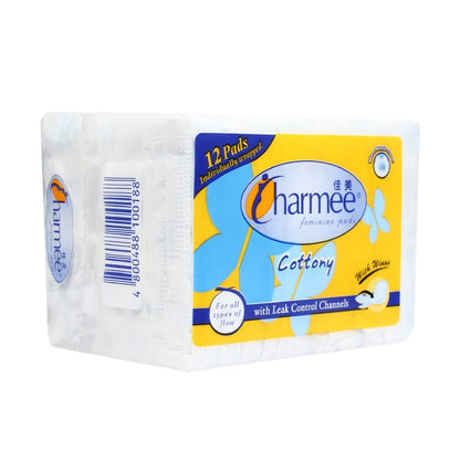 1 CASE - Charmee Cottony Sanitary Napkin for All Types of Flow w/ Wings [12's x 24 Packs]