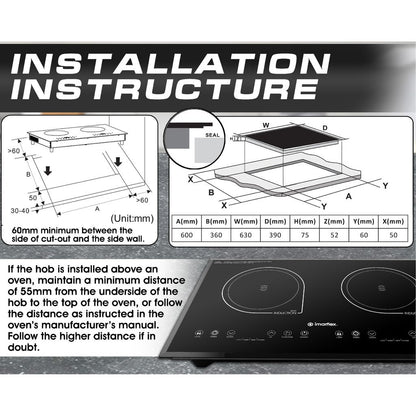 IMARFLEX Built-in Twin Induction Cooker IDX-3250B - L 1300W / R 1500W