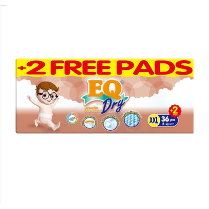 EQ DRY Disposable Baby Diapers [ JUMBO PACK 36 PCS ] - XXLARGE