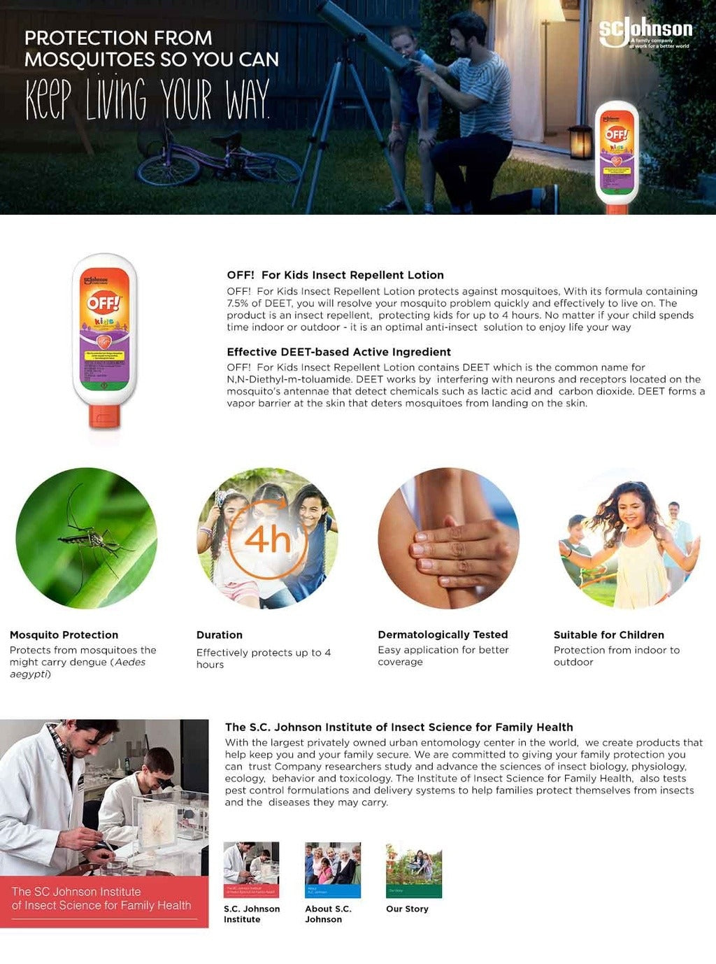 OFF Kids Insect Repellent Lotion 100ml [ Pack of 3 ]