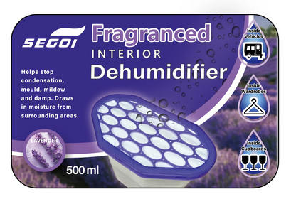 Segoi Dehumidifier LAVENDER scented 500ml (Absorbs moisture for mildew removal)