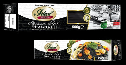1 CASE - IDEAL GOURMET PASTA Squid Ink Spaghetti 500G (12 pcs)