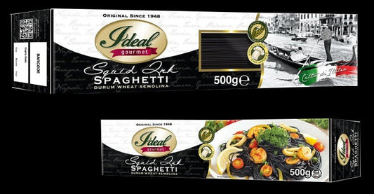1 CASE - IDEAL GOURMET PASTA Squid Ink Spaghetti 500G (12 pcs)