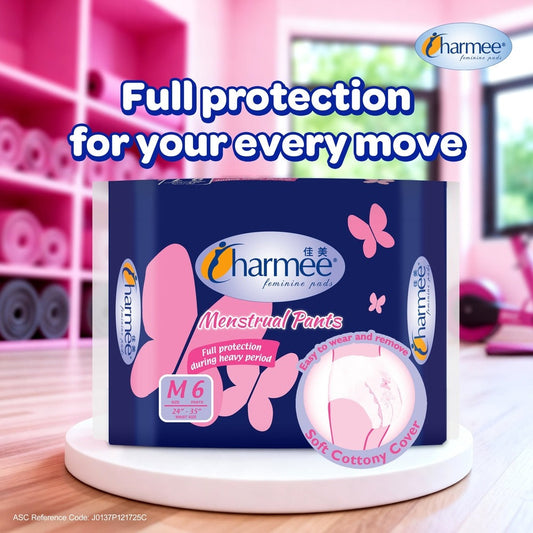 1 CASE - Charmee Menstrual Pants Medium - 6s x 12 packs