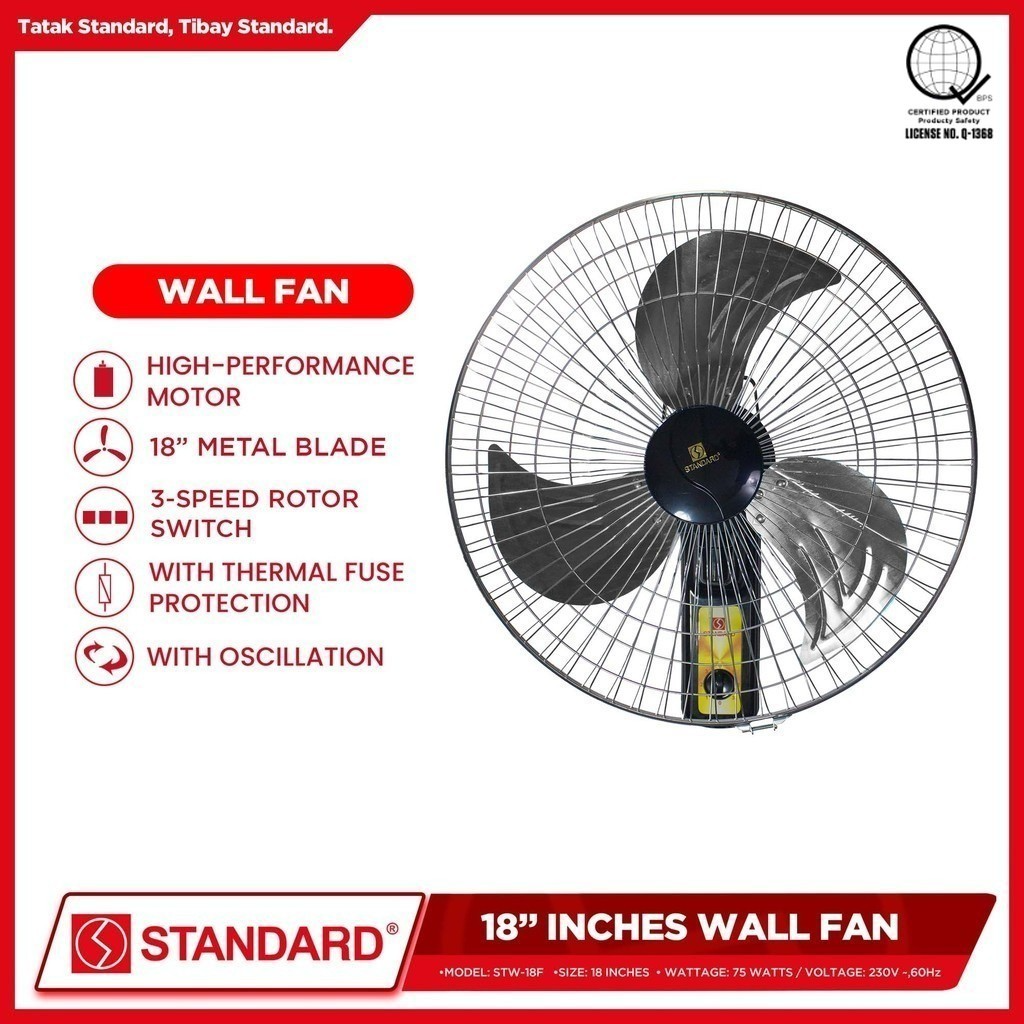 STANDARD Electric Fan 18" (Wall Fan Metal Blade) - STW-18F